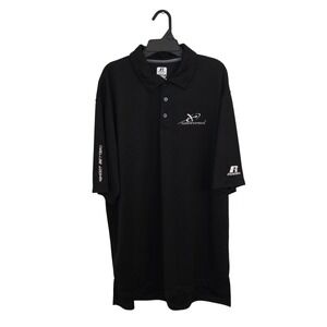 Russell Athletic Carbon Express Polo Shirt Mens Large Black Dri-Power Archery‎